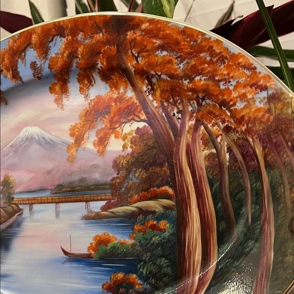 Lily China Vintage Hand Painted Art Platter Made in Japan 1940’s - Picture 3 of 10